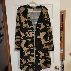 Camouflage Open Front Women's Jacket